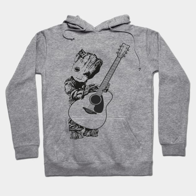 Baby Groot Acoustic guitar Hoodie by sebstgelais